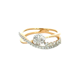 18k Yellow Gold and Diamond Fancy Ring in size 5.5 and total gold weight of 3.07g
